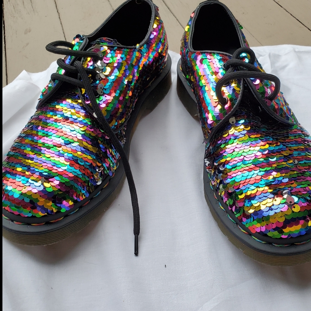 ποΈ Dr Martens 1461 Rainbow Sequins Oxford shoes 7 - Picture 10 of 16